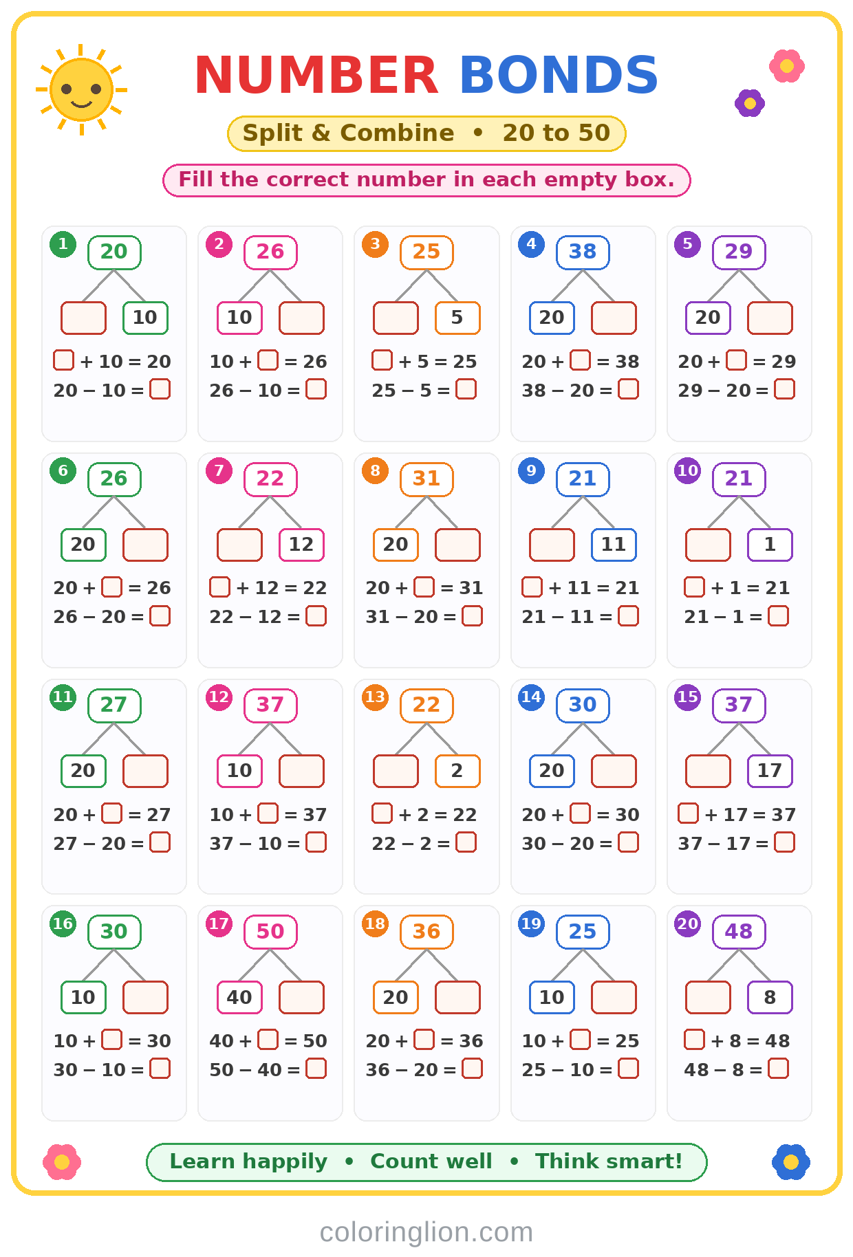 Number Bonds 28