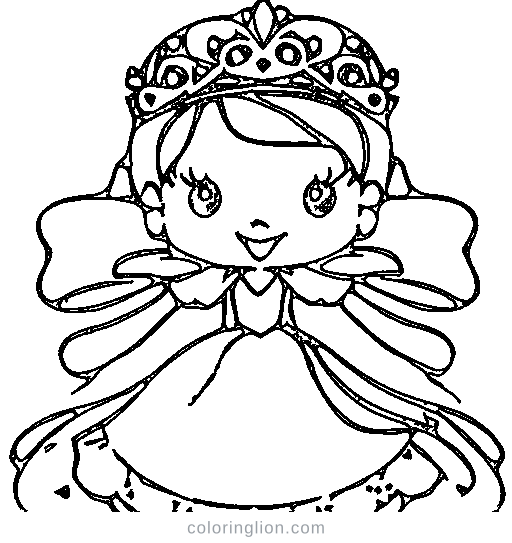 A princess with a magic wand Coloring Page