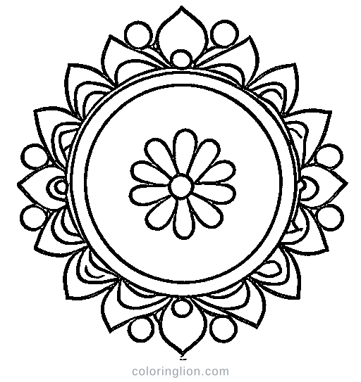 A simple flower with numbered areas Coloring Page