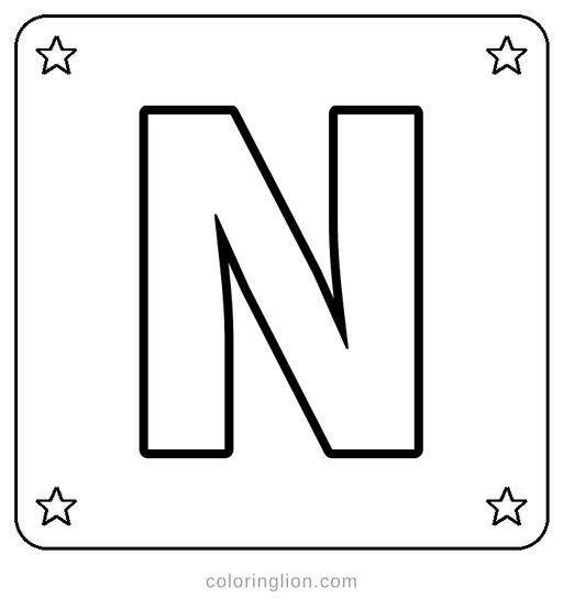 Letter N Coloring Page
