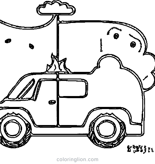 A fire helicopter Coloring Page
