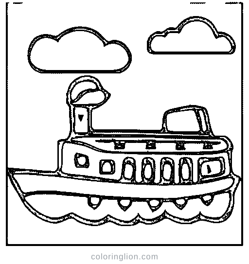 A steamboat Coloring Page