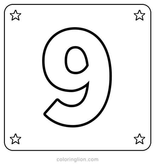 Number 9 Coloring Page