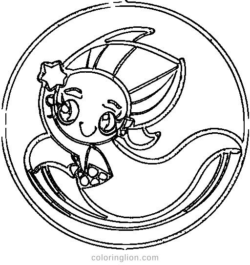 A mermaid holding a shell Coloring Page