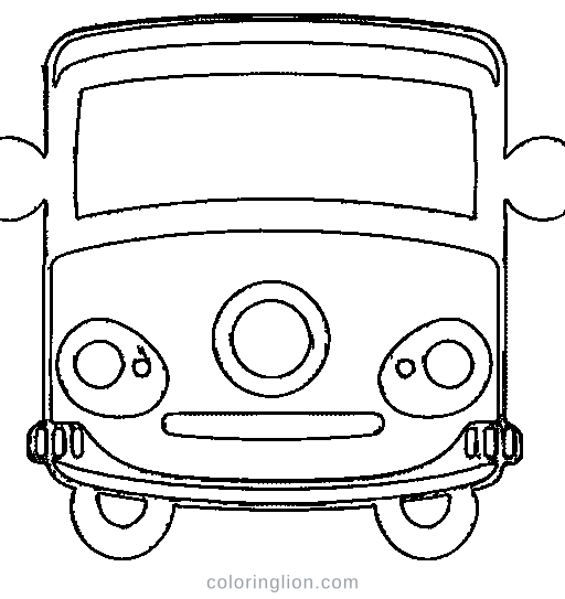 A bus with a smile Coloring Page
