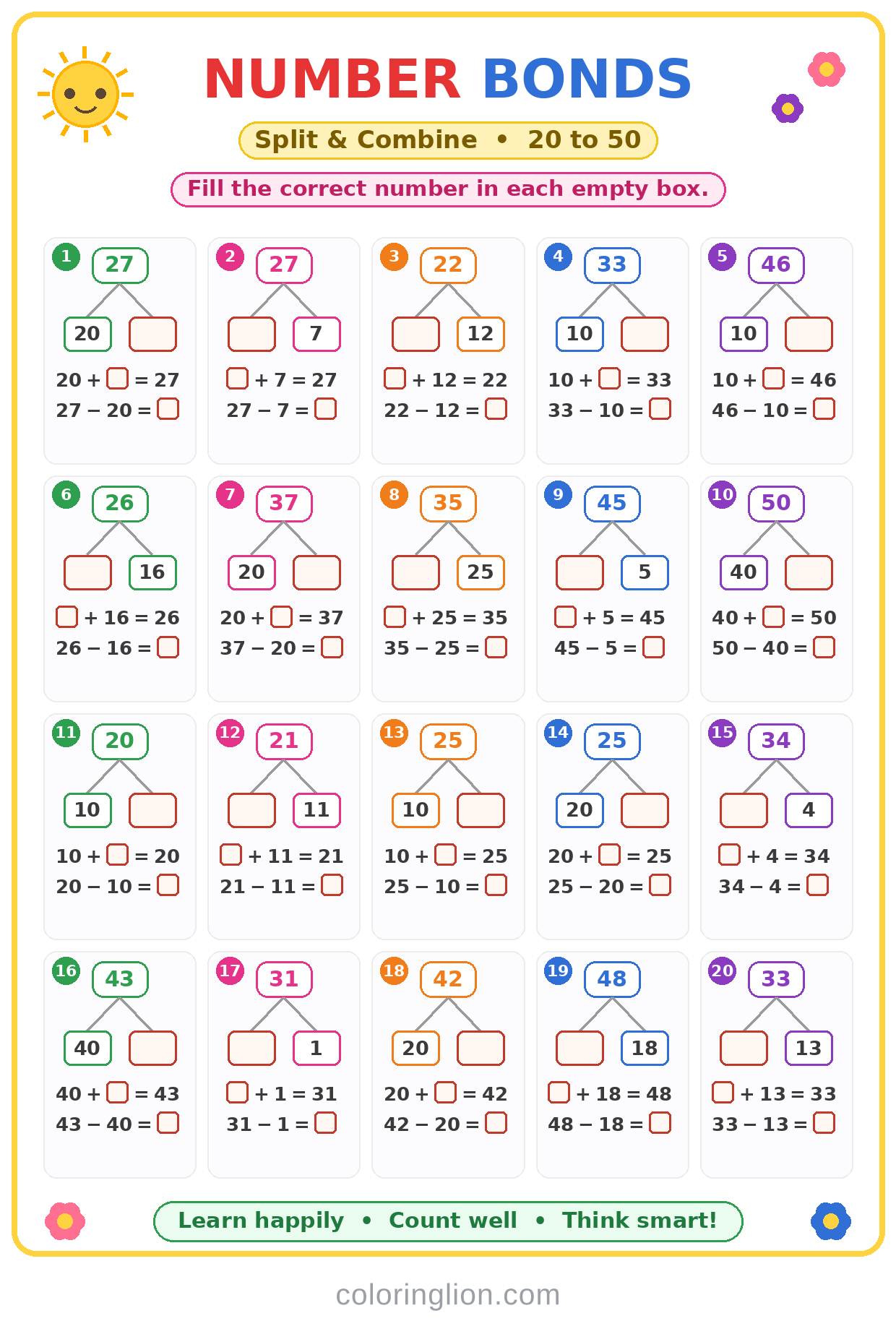 Number Bonds 17