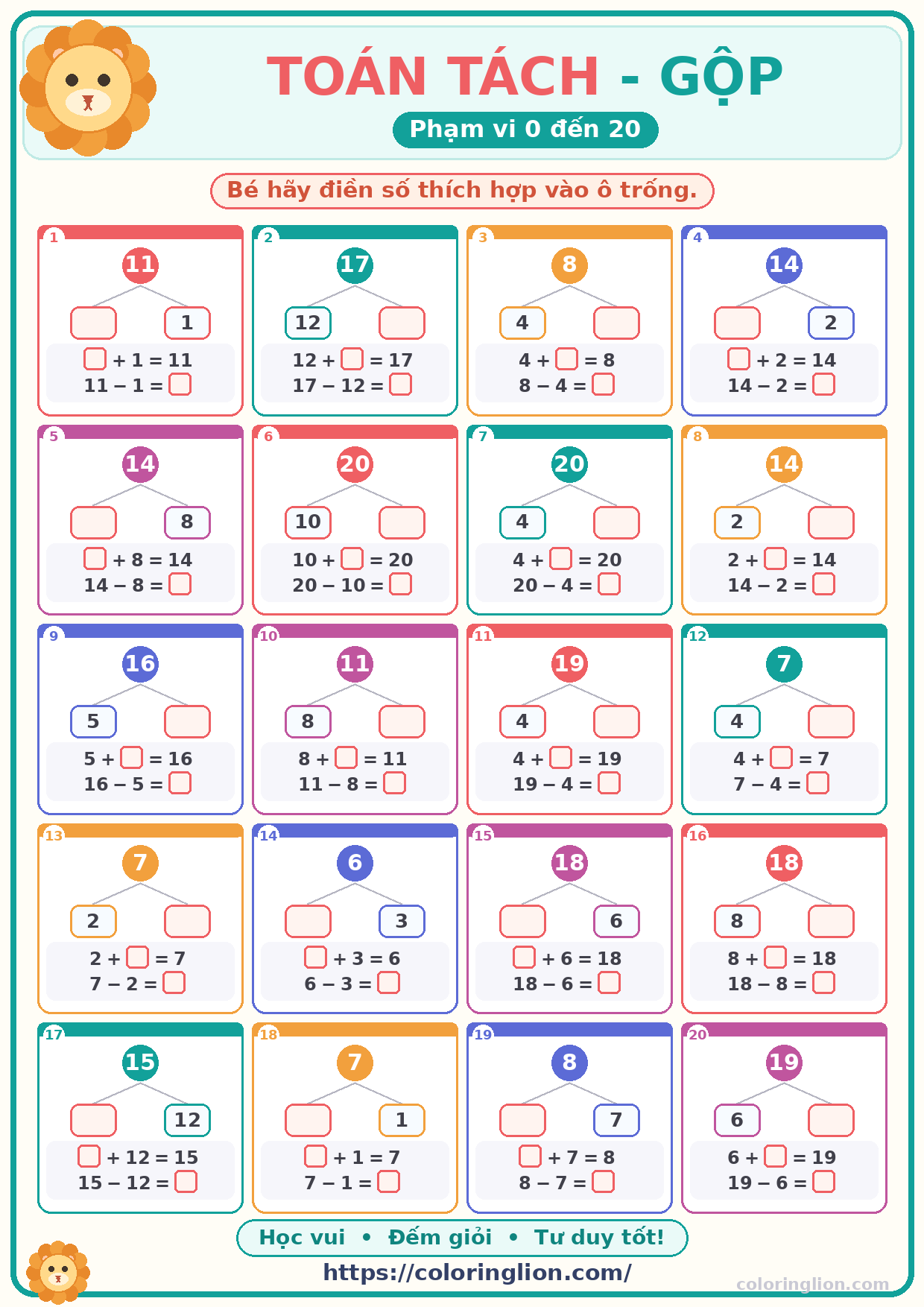 Tách – Gộp số (0–20) 13