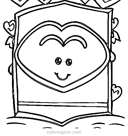 A love letter envelope with a heart Coloring Page