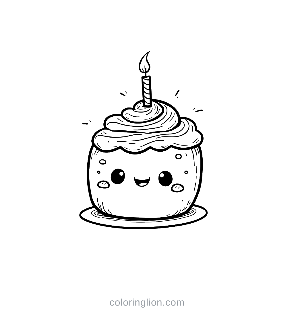 Birthday Cake Coloring Page
