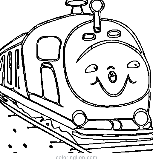 A colorful toy train Coloring Page