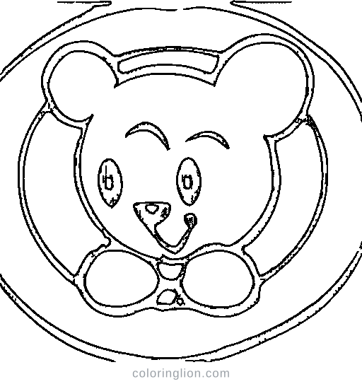 A smiling circle character Coloring Page