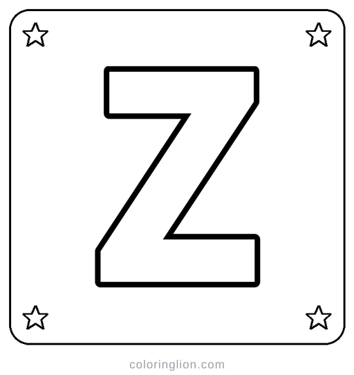 Letter Z Coloring Page
