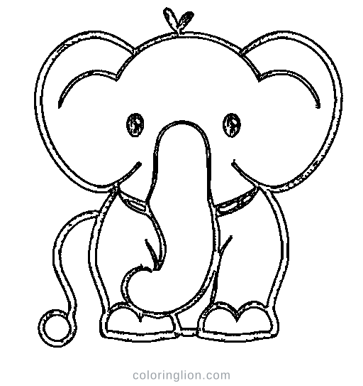 Baby elephant Coloring Page