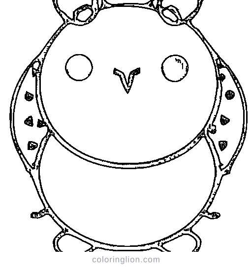 A round ladybug Coloring Page