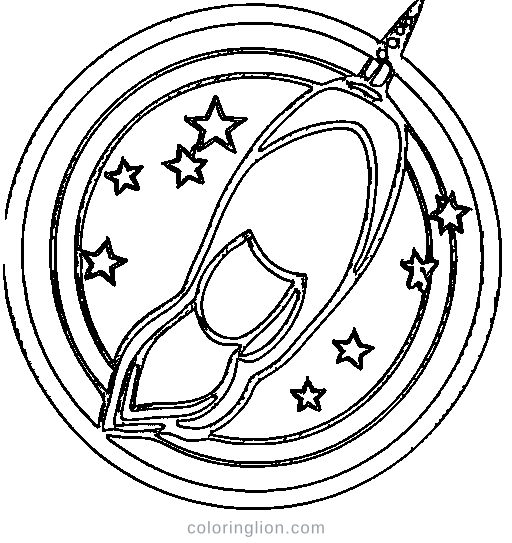 A rocket with an astronaut window Coloring Page