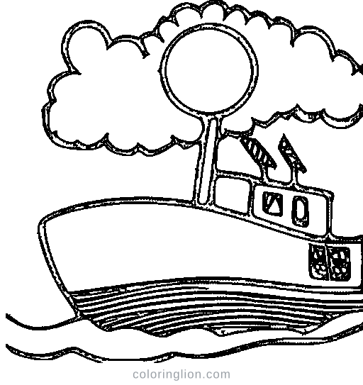 A chubby tugboat Coloring Page