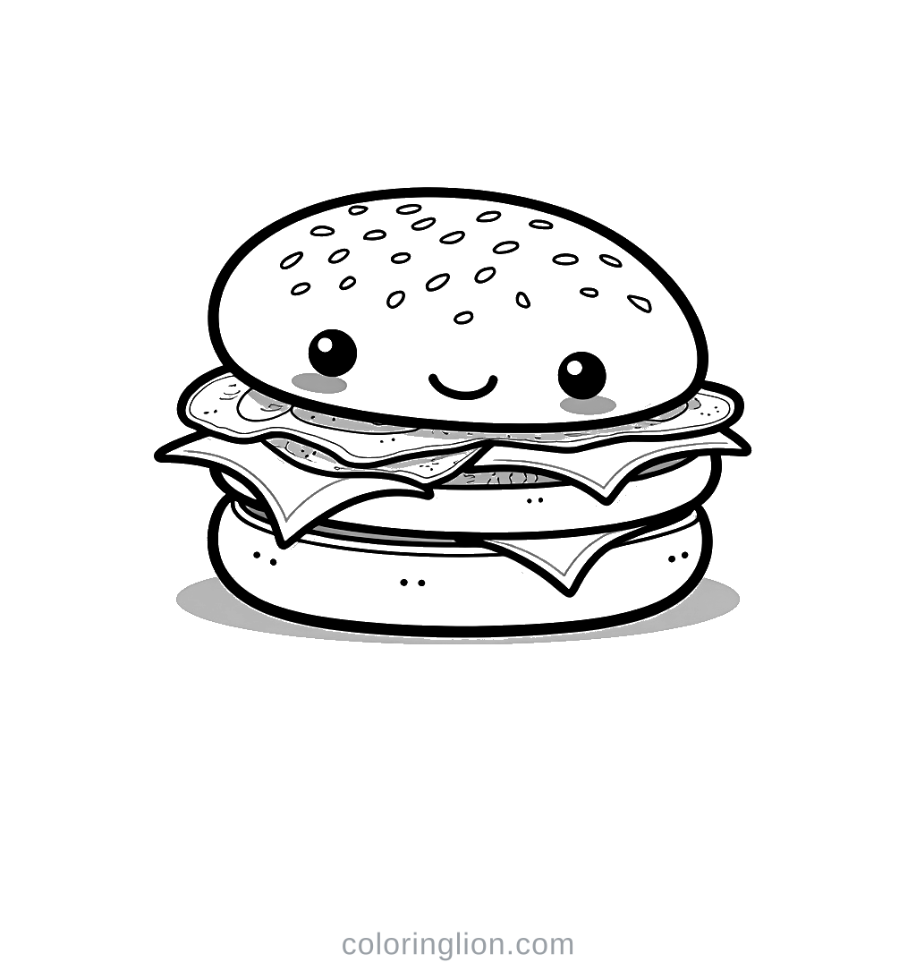 Hamburger Coloring Page