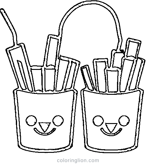 French fries Coloring Page