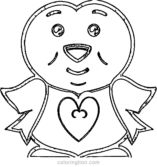 A heart character Coloring Page