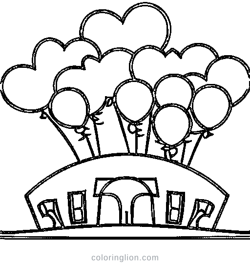 A bunch of balloons Coloring Page