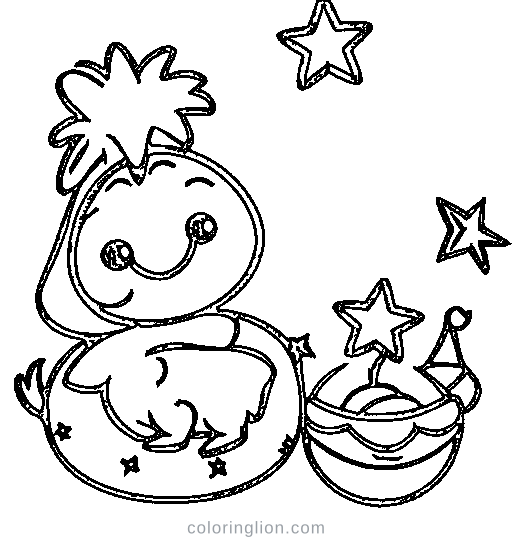Baby dino hatching from an egg Coloring Page