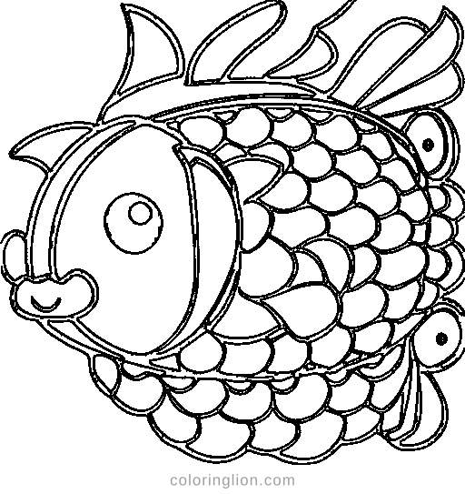 A simple fish with numbered areas Coloring Page