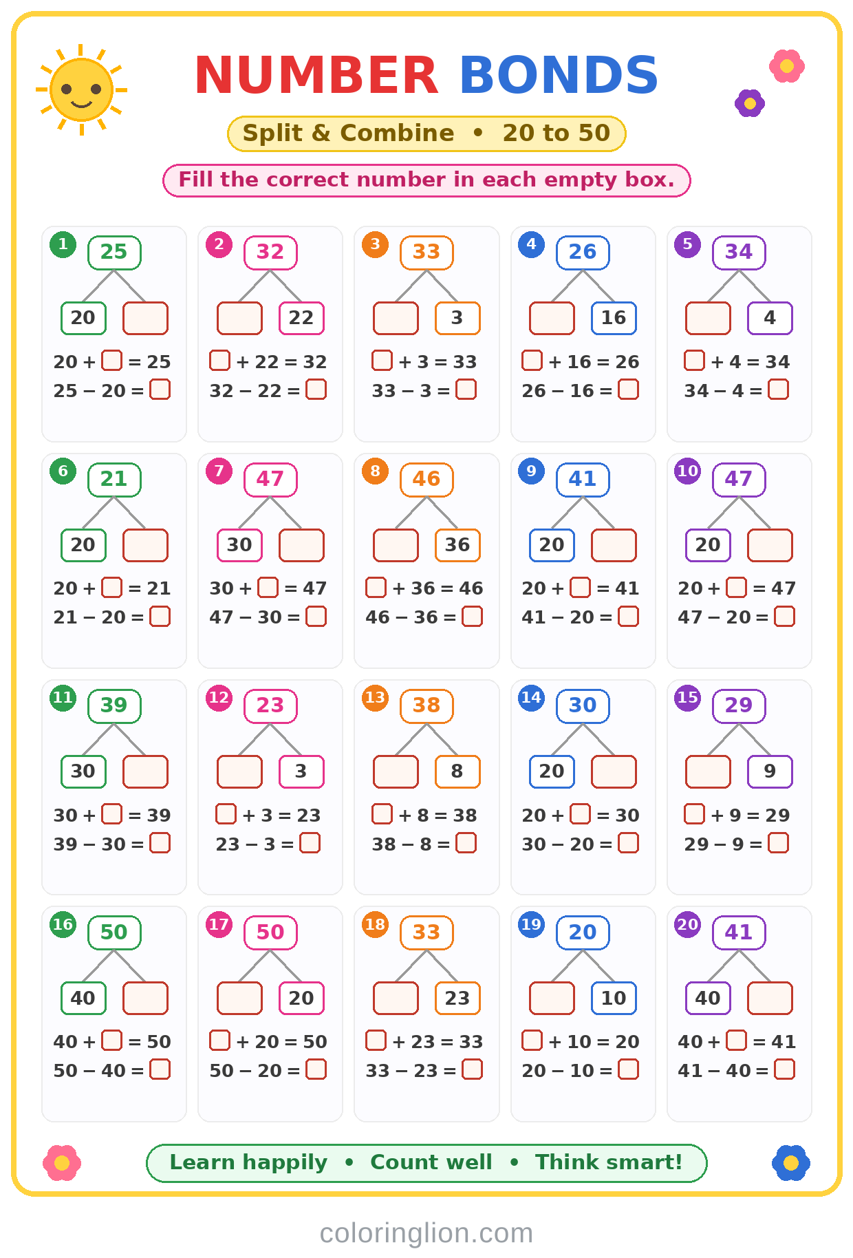 Number Bonds 08