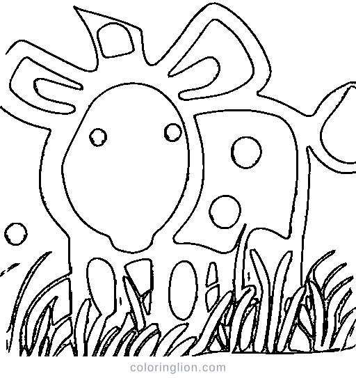 Friendly Cow Coloring Page
