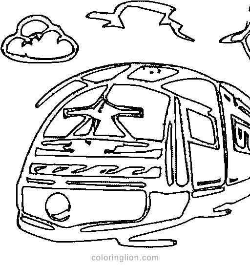 A high speed train Coloring Page