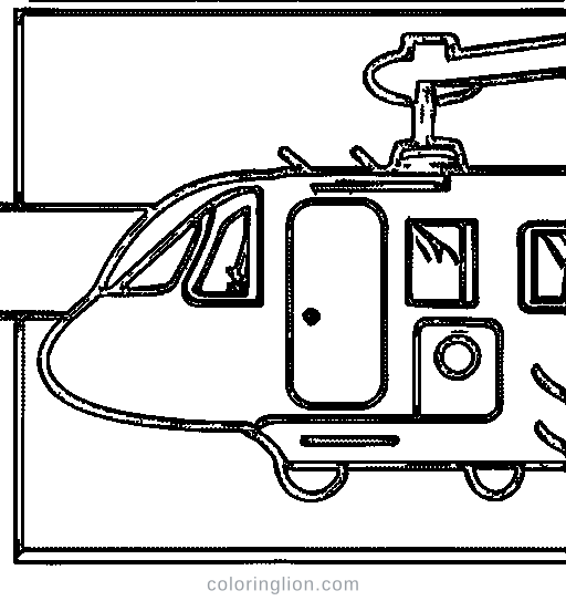 A fire helicopter Coloring Page