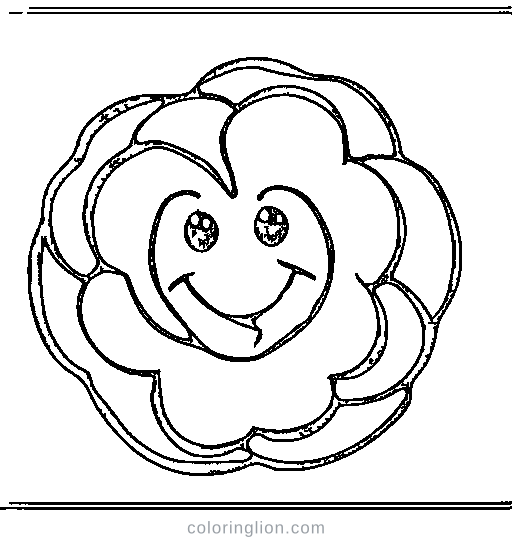 A simple flower with numbered areas Coloring Page