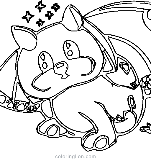 A chubby baby dragon with tiny wings Coloring Page