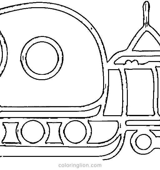 A train with carriages Coloring Page