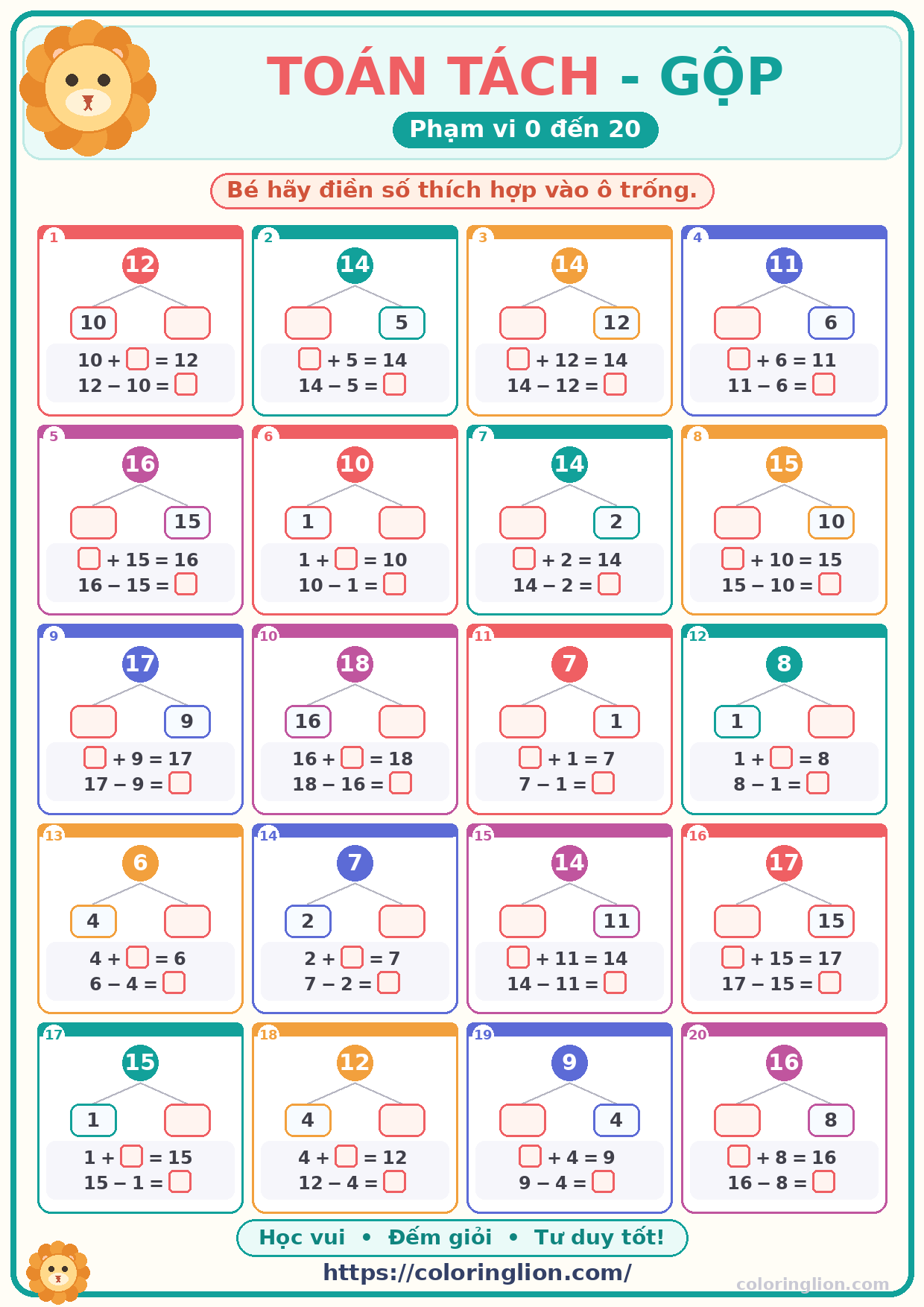 Tách – Gộp số (0–20) 29