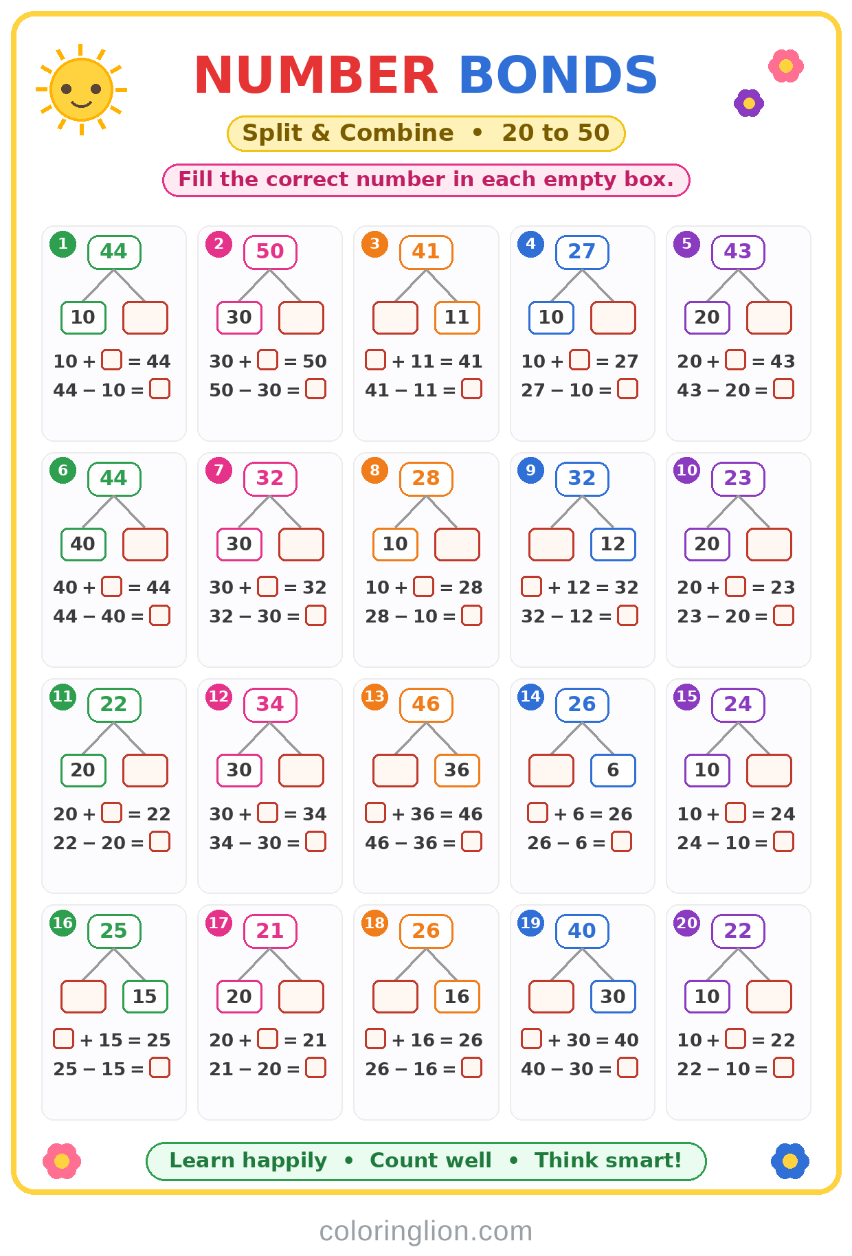 Number Bonds 14
