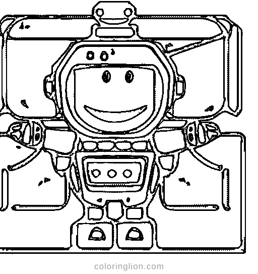 A robot with an antenna Coloring Page