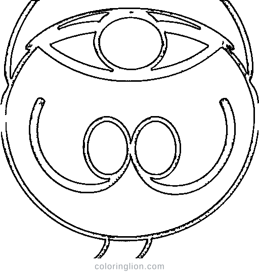 A three-eyed alien Coloring Page