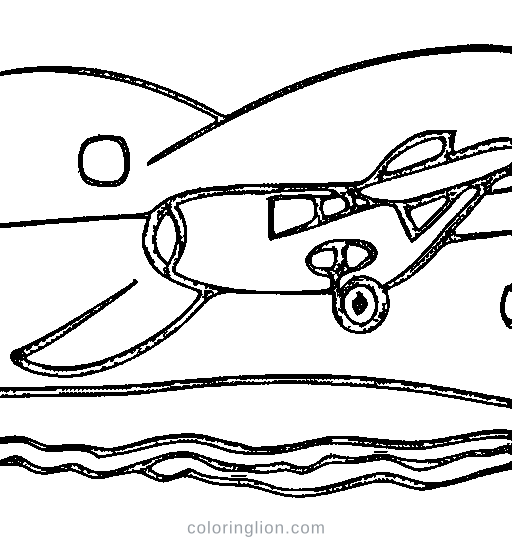 Cartoon airplane Coloring Page