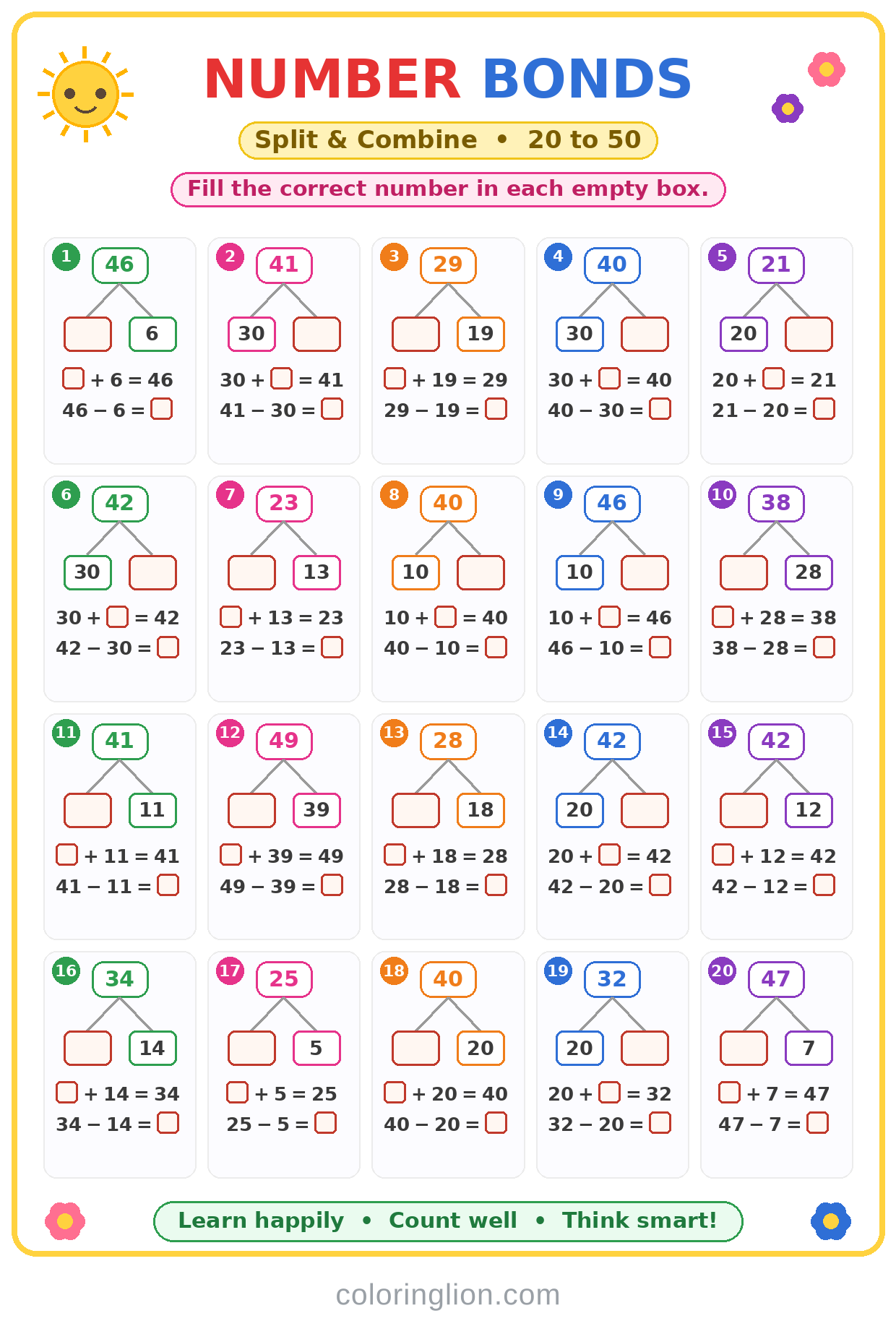 Number Bonds 30