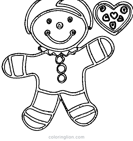 A gingerbread man Coloring Page