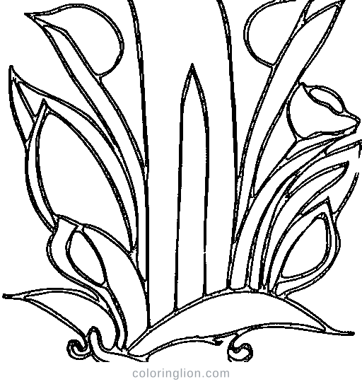 A tulip Coloring Page