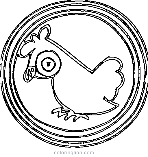 A hen with a chick Coloring Page