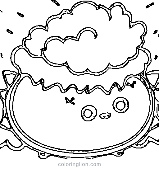 A cloud with a lightning Coloring Page