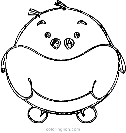 A smiling circle character Coloring Page
