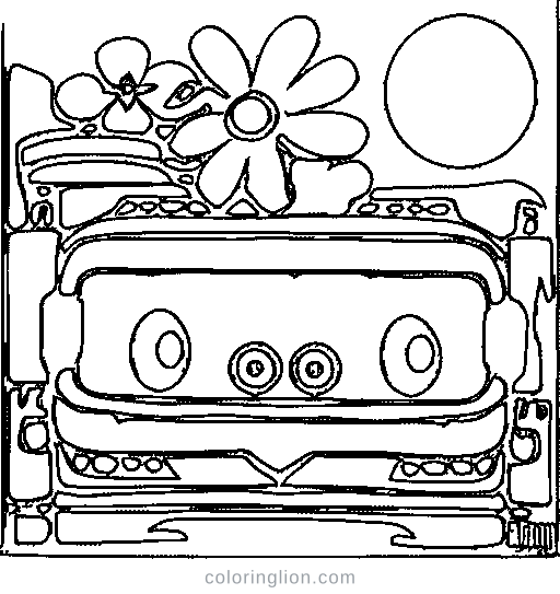 A fire truck with a ladder Coloring Page