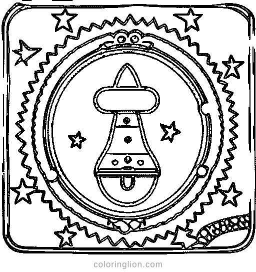 A flying saucer rocket Coloring Page
