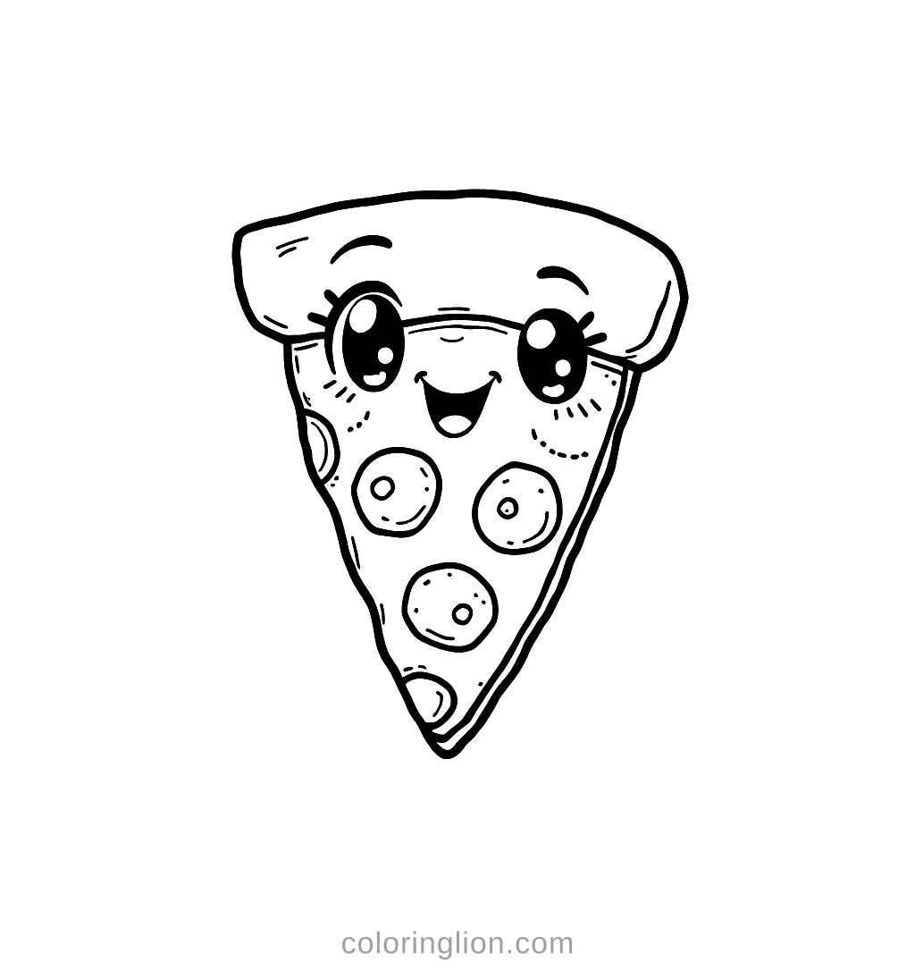 Pizza Coloring Page