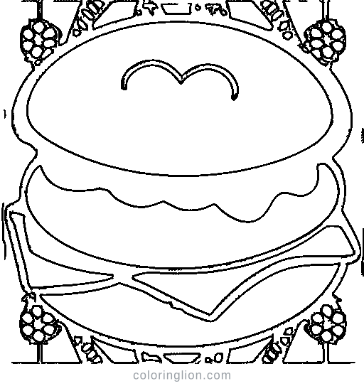 Happy Burger Coloring Page