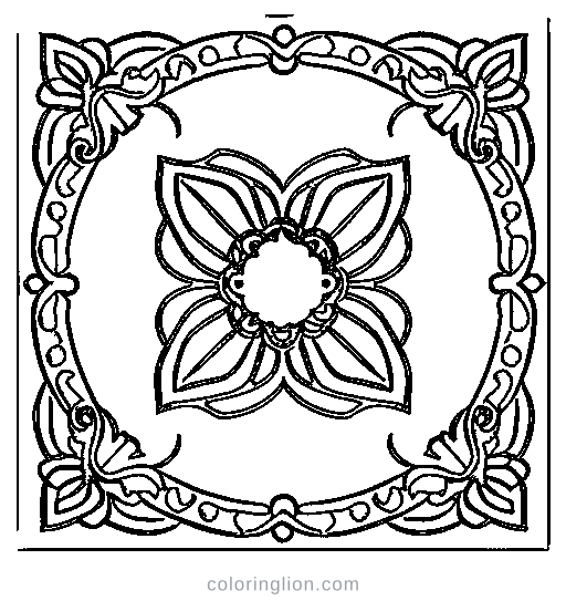 Flower by Number Coloring Page