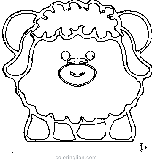 A fluffy sheep Coloring Page